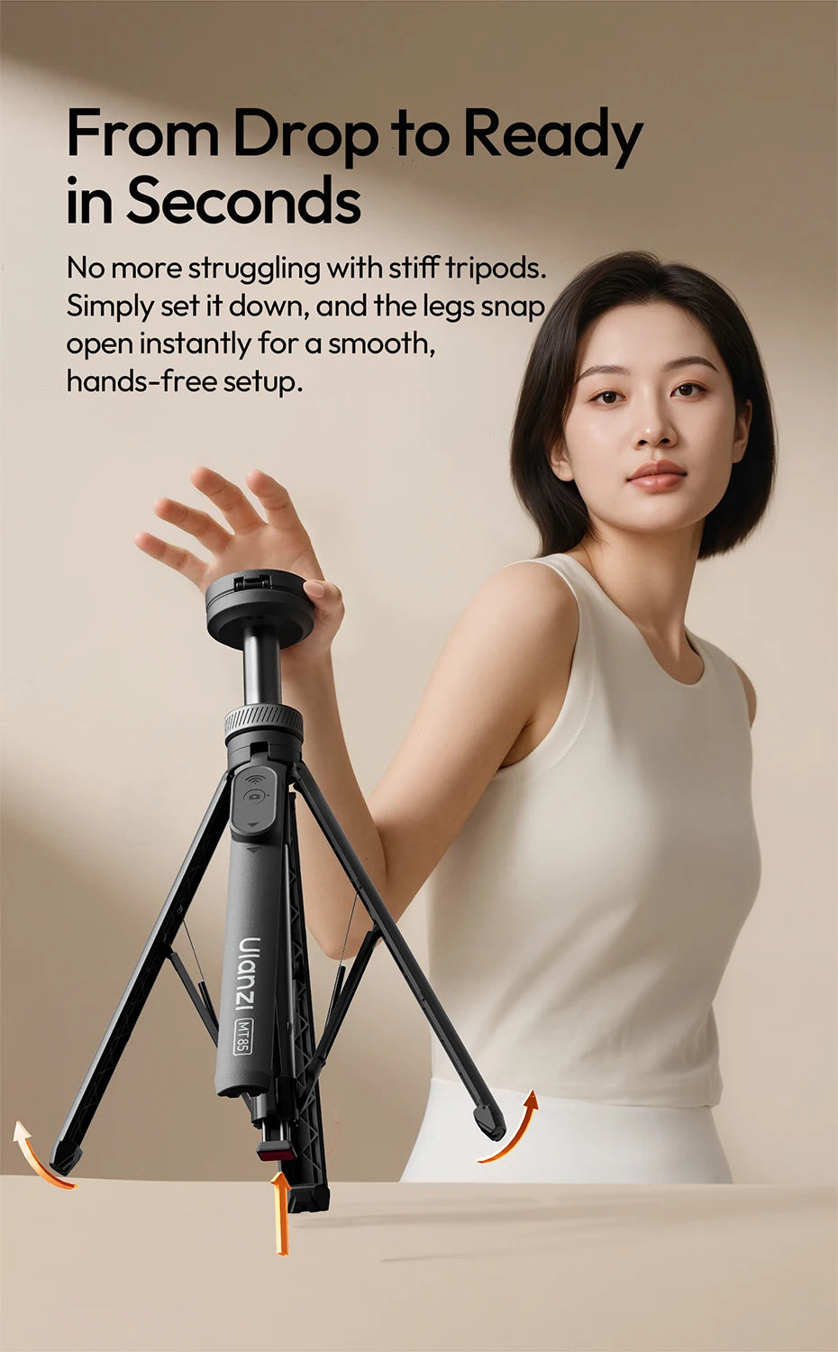 Ulanzi MT85 Automatic Phone Tripod With MagSafe Dual 10m Wireless