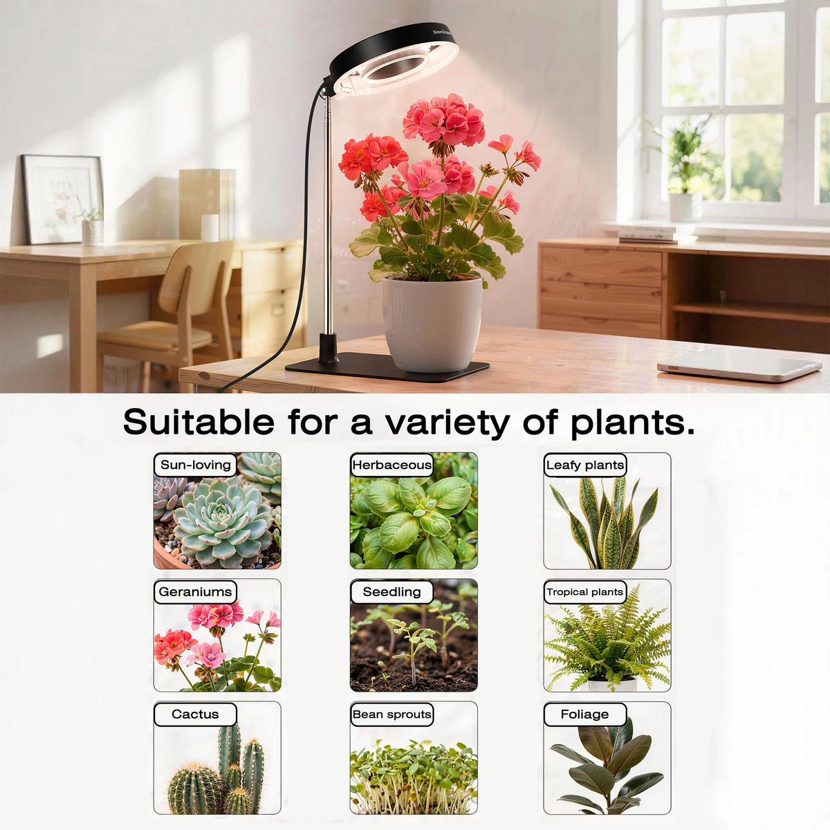 Smeileas Full Spectrum LED Plant Grow Light With Magnetic Flexible Head