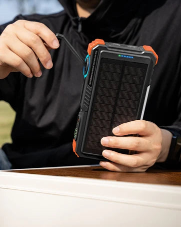 Solar Power Bank 20000mAh Built In Cables Wireless Charger