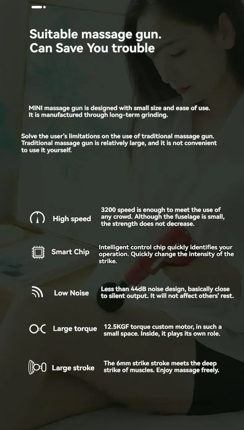 DIAMRI Mini USB Massage Gun Portable Fascia Relaxer