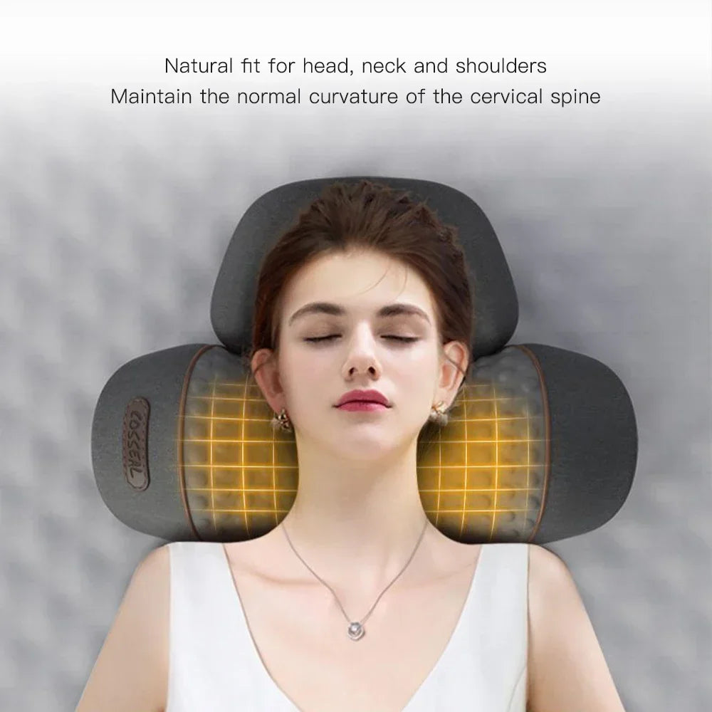 PAQIN Electric Neck Massager Pillow Heating Vibration Cervical Back Support