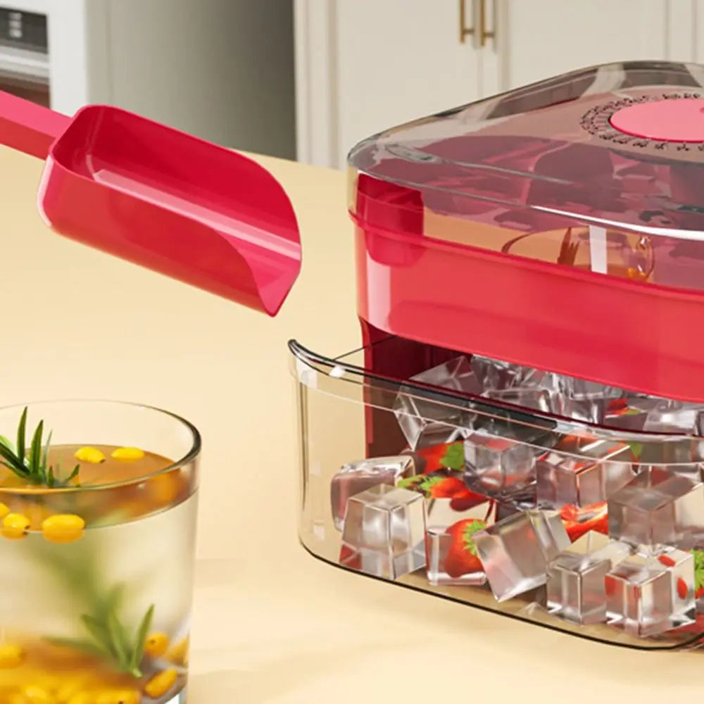 Ice Cube Maker With Easy Press Cap Double Layer Ice Box