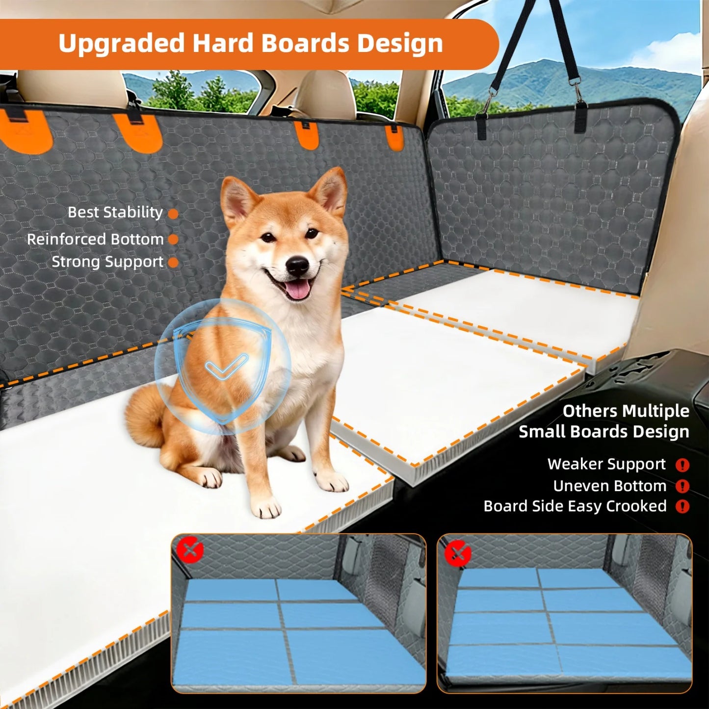 BINGOPAW Waterproof Dog Car Seat Cover with Hammock and Pockets