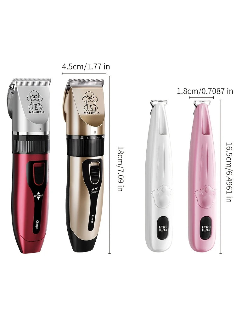 Rechargeable Dog And Cat Grooming Clipper Kit With Nail Clippers