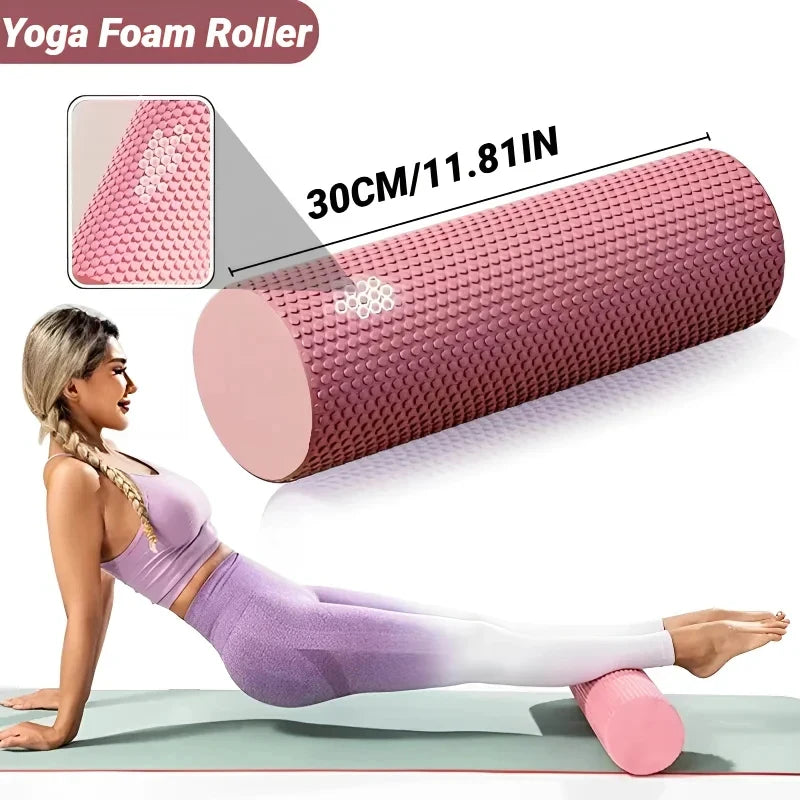 Hexagonal EVA Foam Yoga Roller With 3D Massage Nodes