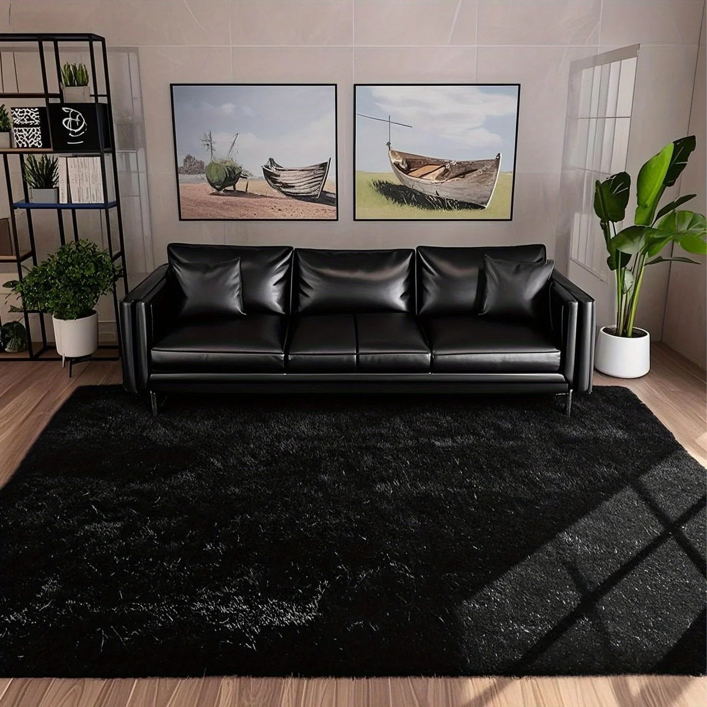 Aubusson Geometric Plush Area Rug Polyester Living Room Decor