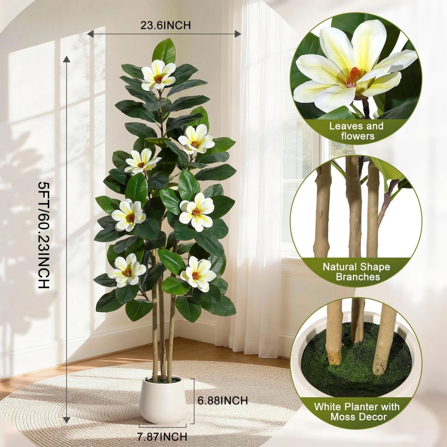 HiMISS Artificial Olive Tree With Lifelike Leaves For Home Decoration