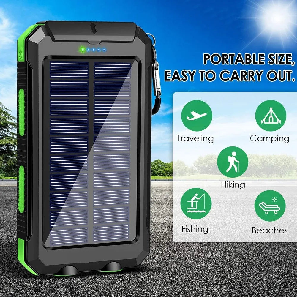 Oloey Solar Power Bank 80000Mah Portable Charger Strong Led Light