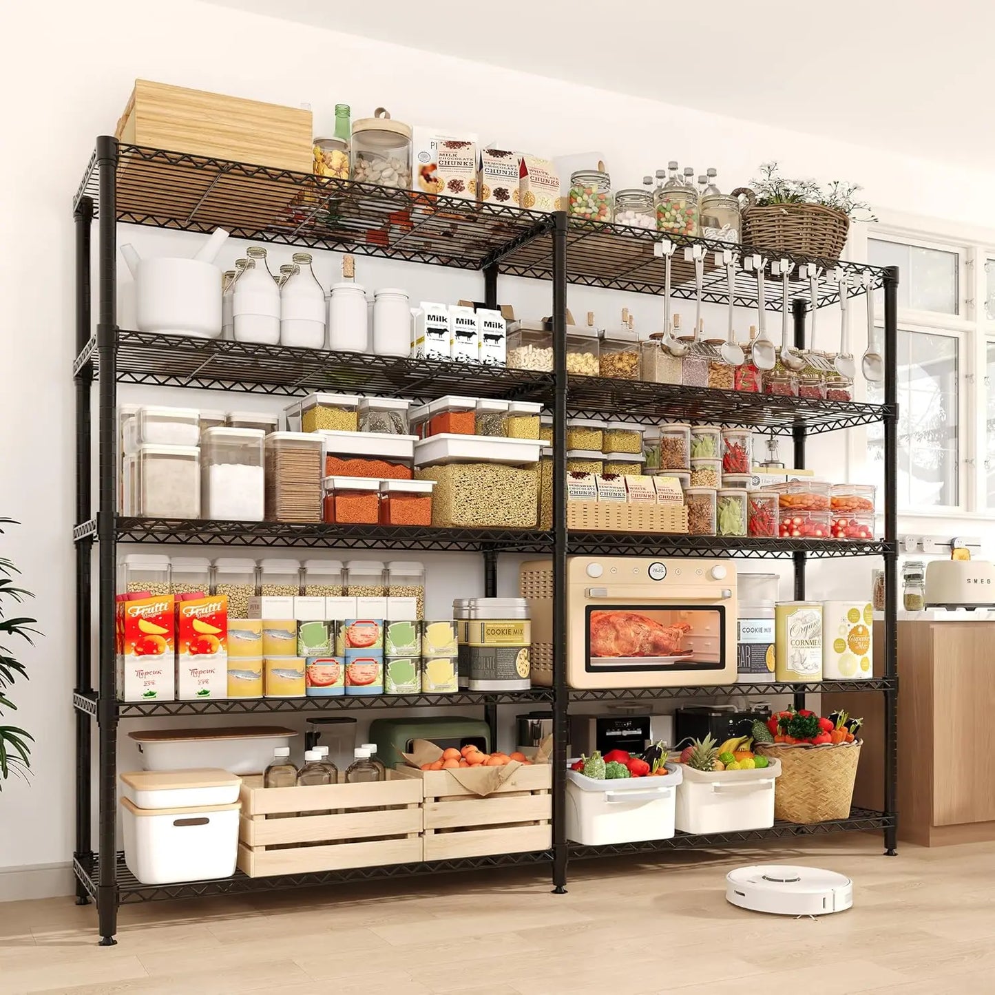 Twister.CK Heavy Duty Metal Shelving Unit Five Tier Adjustable Pantry