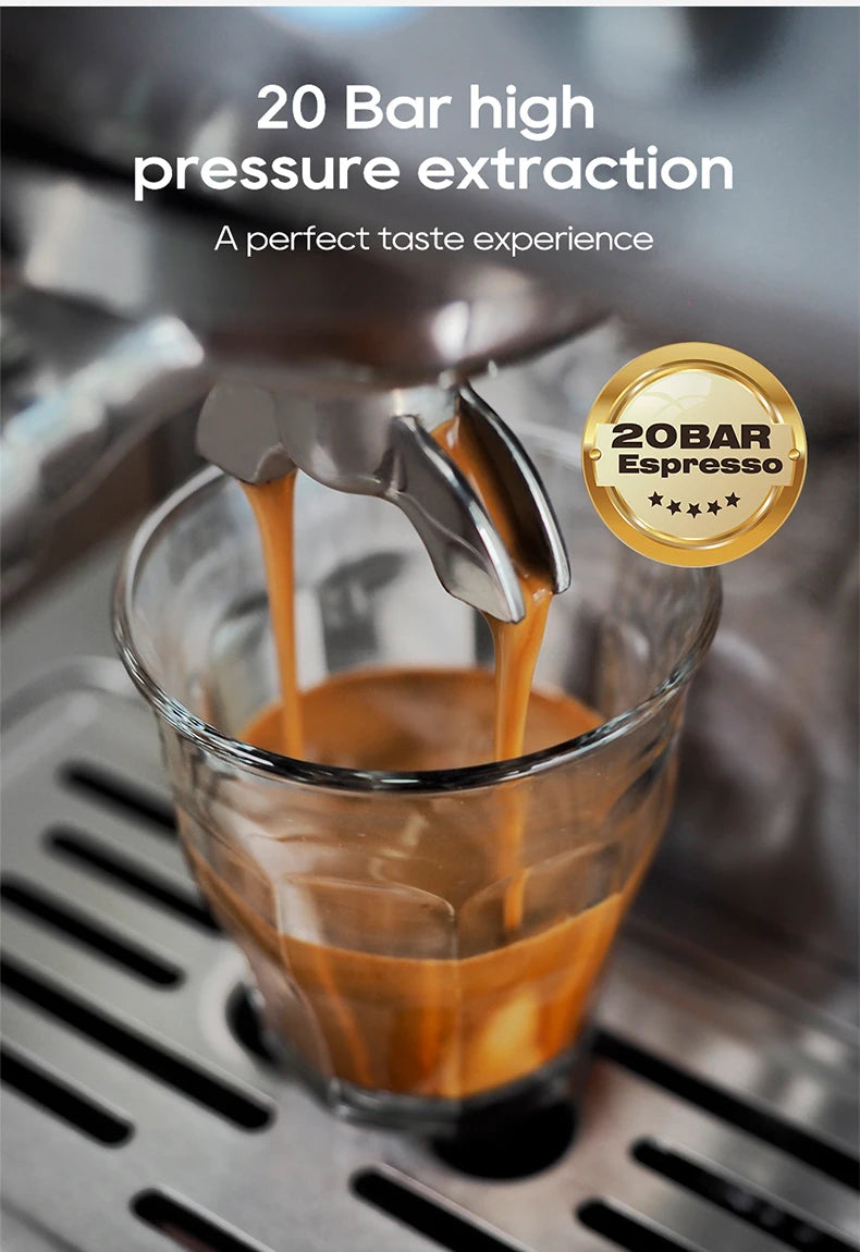 HiBREW 20 Bar Semi Automatic Espresso Machine With Portafilter