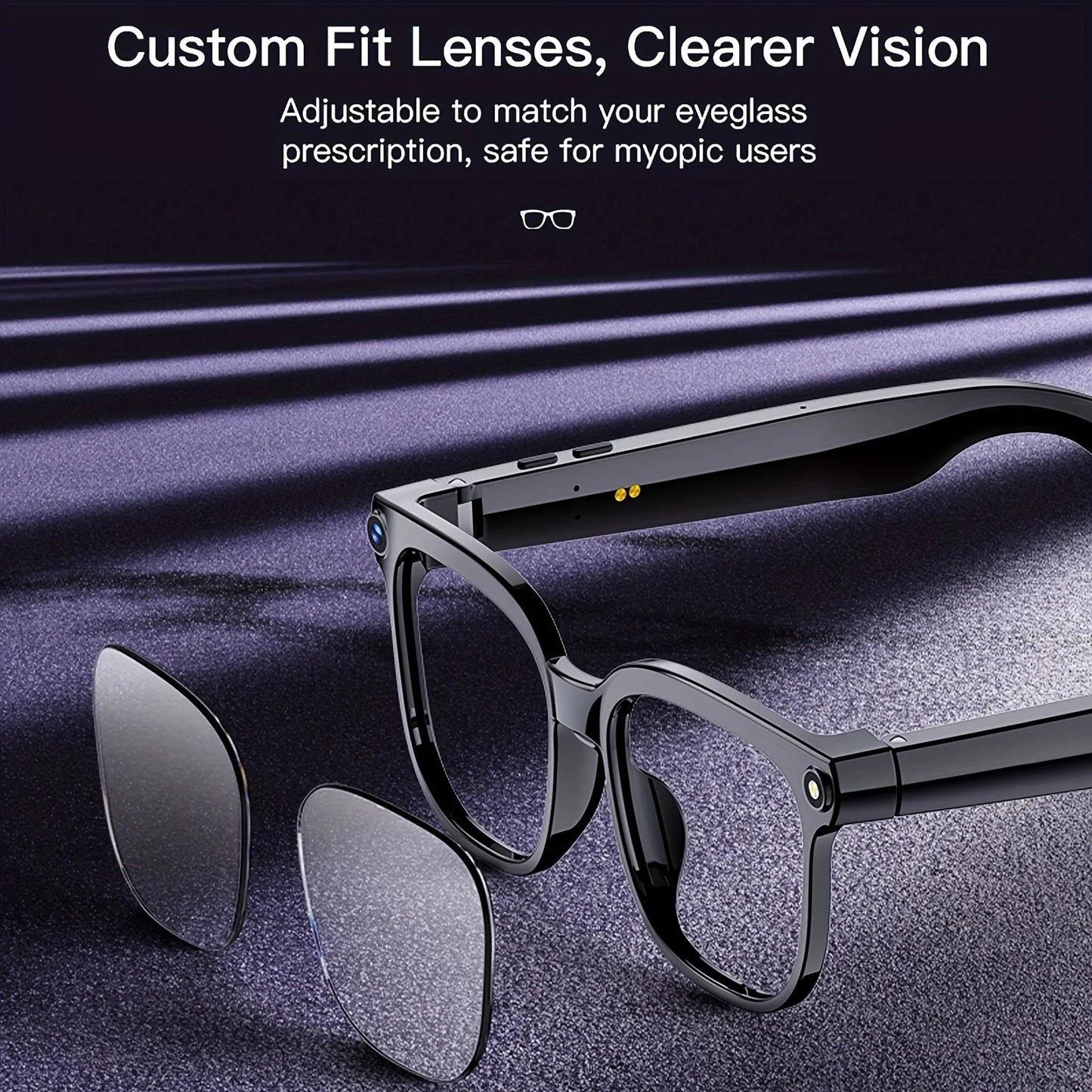 Fecoul M02S Camera Video Glasses With AI Translation Object Recognition Real Time Q And A HD Calls And HiFi Music