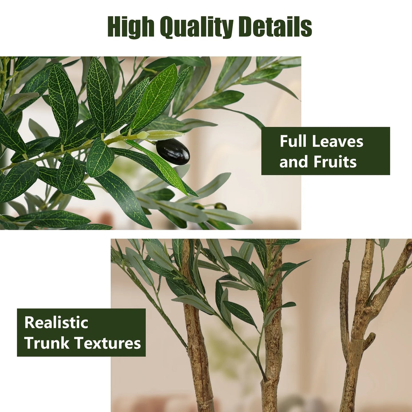 Olive Tree Artificial Indoor Decor With Realistic Leaves