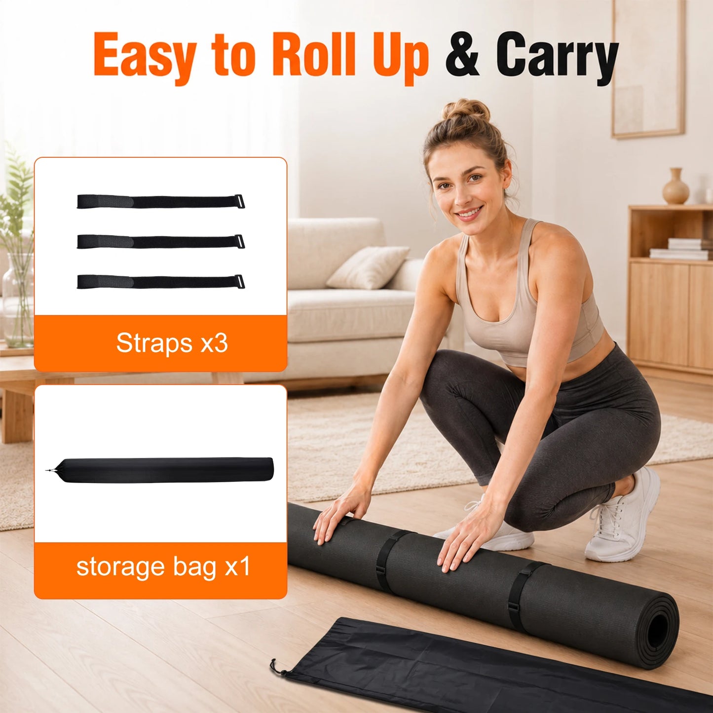 Non Slip PVC Yoga Mat For Home Gym Workouts Fitness
