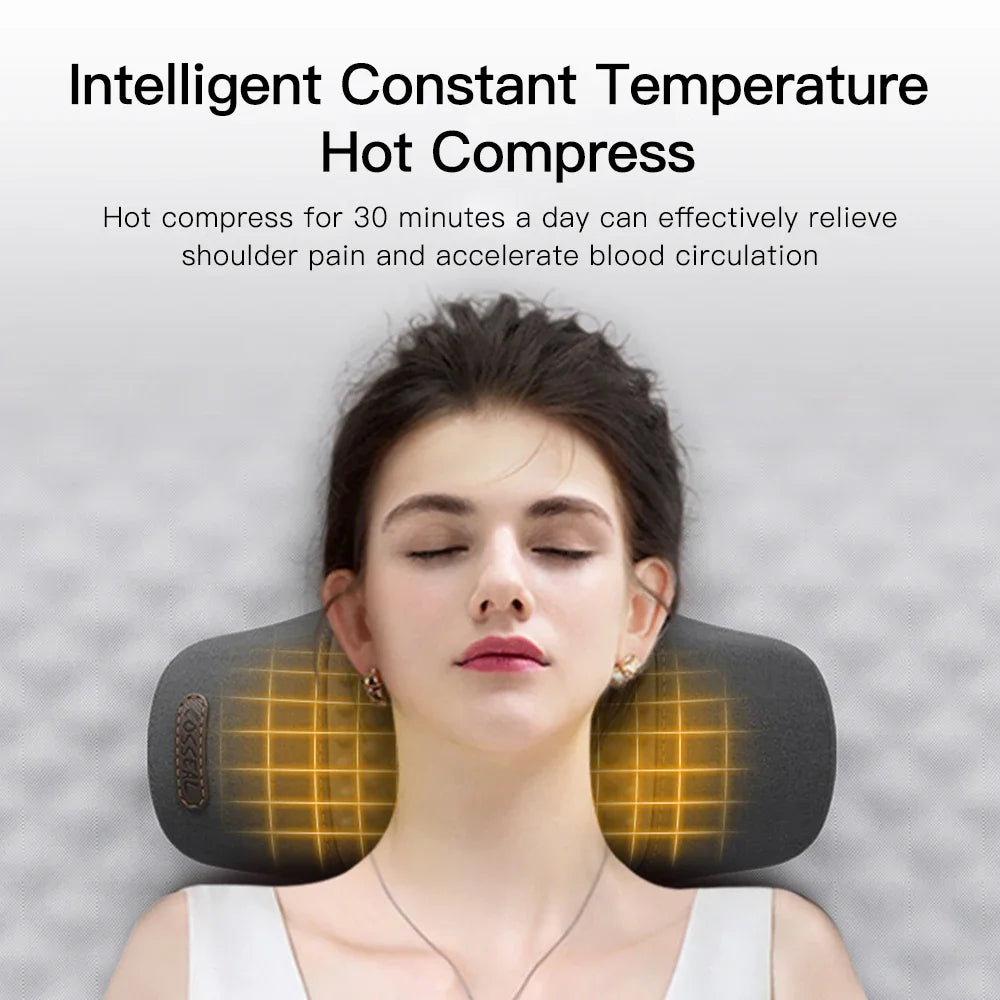 PAQIN Electric Neck Massager Pillow Heating Vibration Cervical Back Support