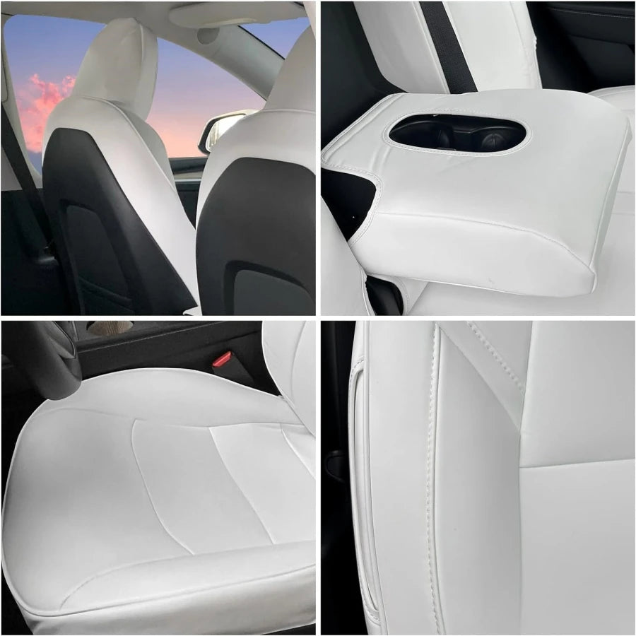 Tesla Model 3 Full Set Car Seat Covers Nappa PU Leather Front And Rear