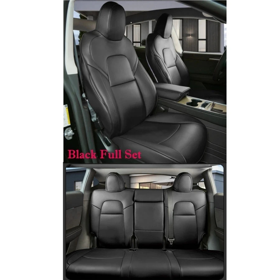 Tesla Model 3 Full Set Car Seat Covers Nappa PU Leather Front And Rear