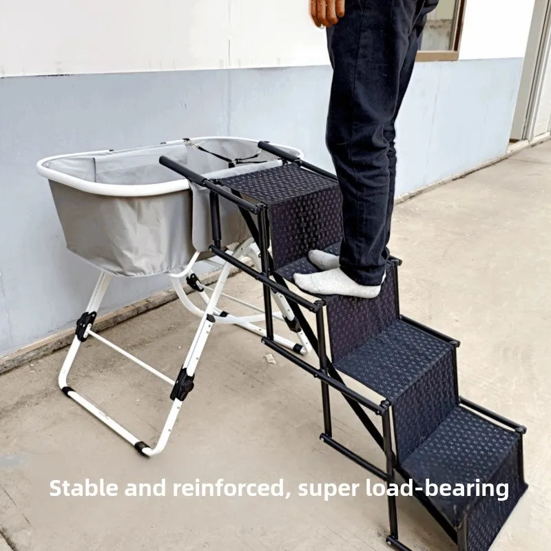 Make pet entrances and exits effortless with this lightweight, foldable car ramp designed for comfort and safety.