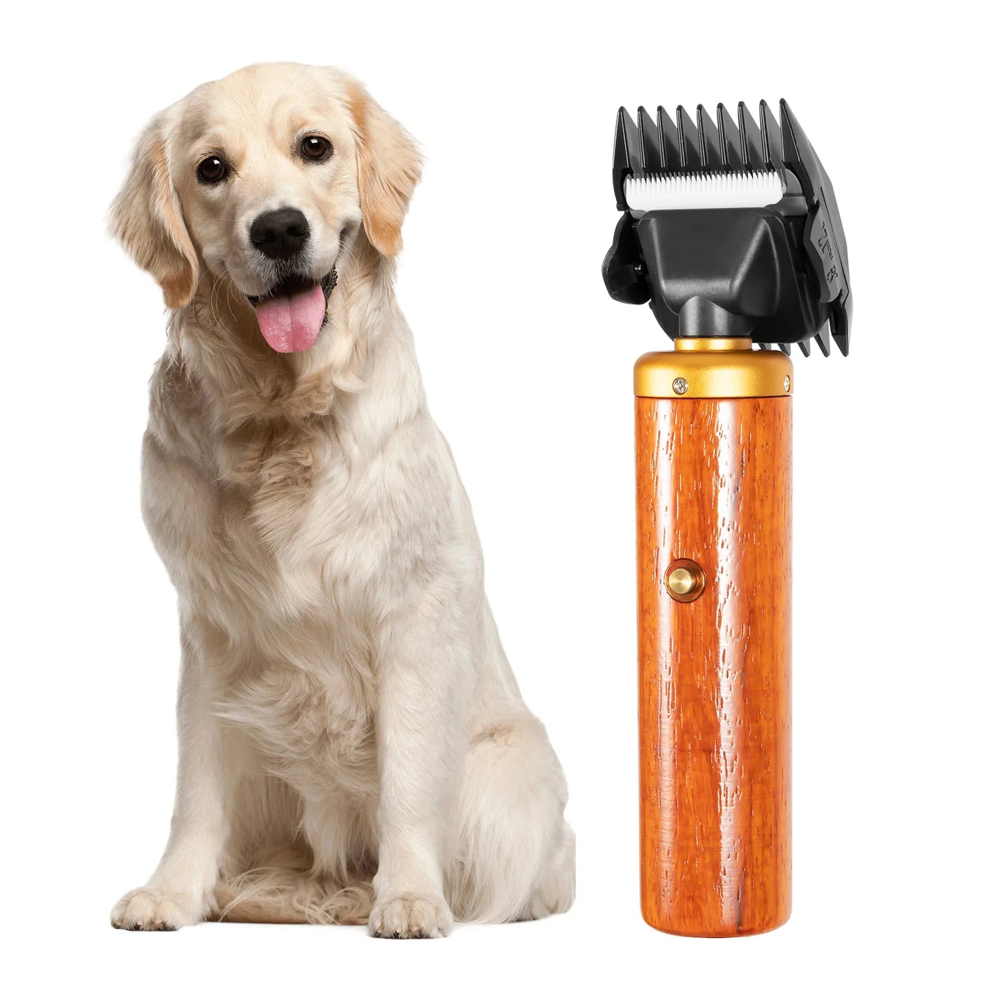 Electric Pet Clipper 55W Corded With Wooden Handle US Plug For Sheep Goats Dogs Low Noise Grooming Tool