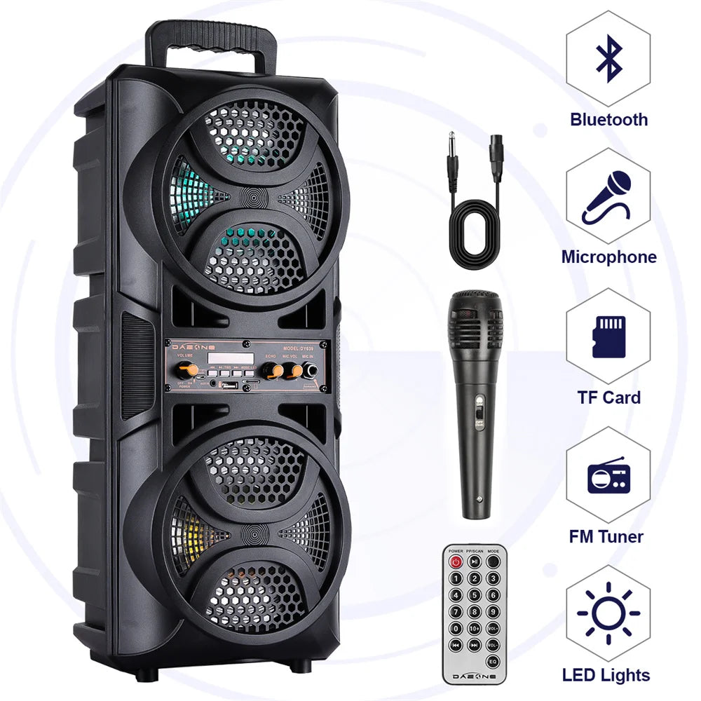 CURUK 3000W Portable Bluetooth Speaker Karaoke Subwoofer Bass