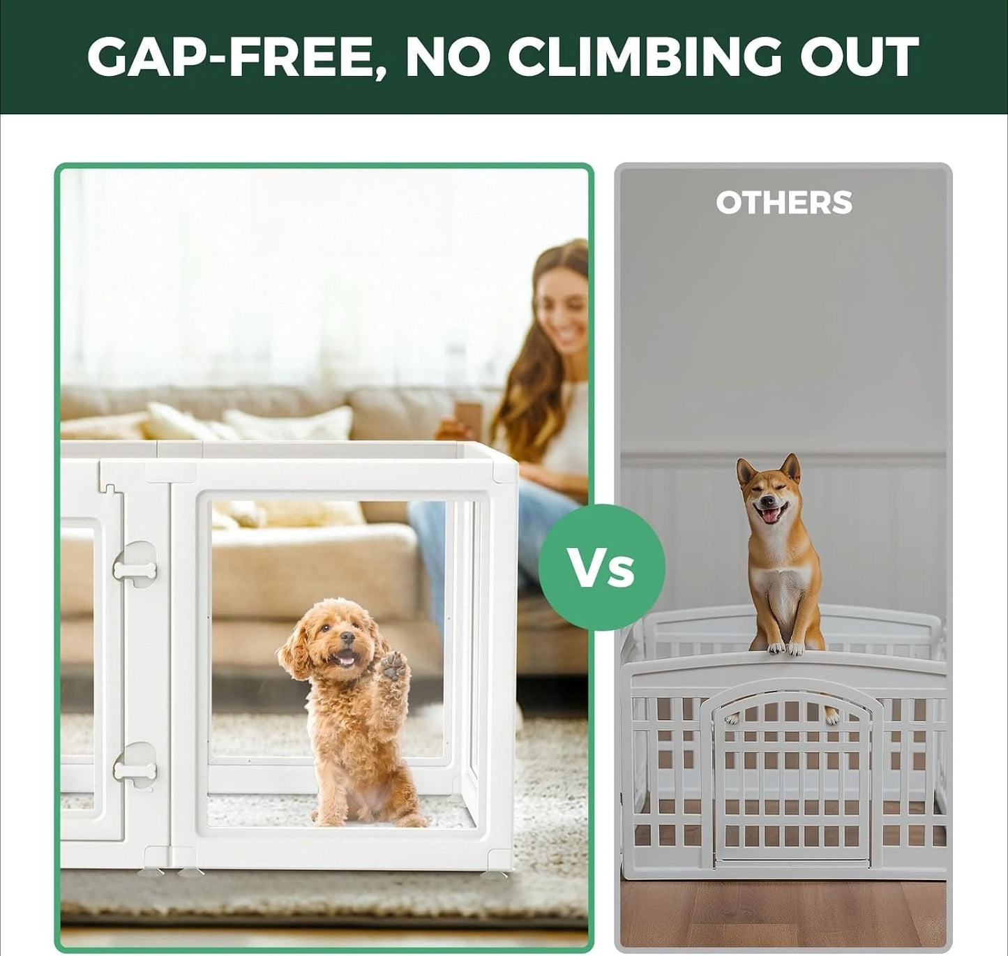 Heavy-Duty Acrylic Indoor Dog Playpen for Puppies and Small Dogs