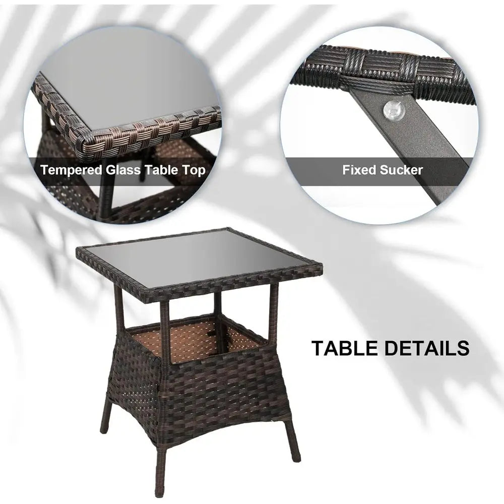 Outdoor Wicker Rocking Chair Set For Patio Garden Furniture