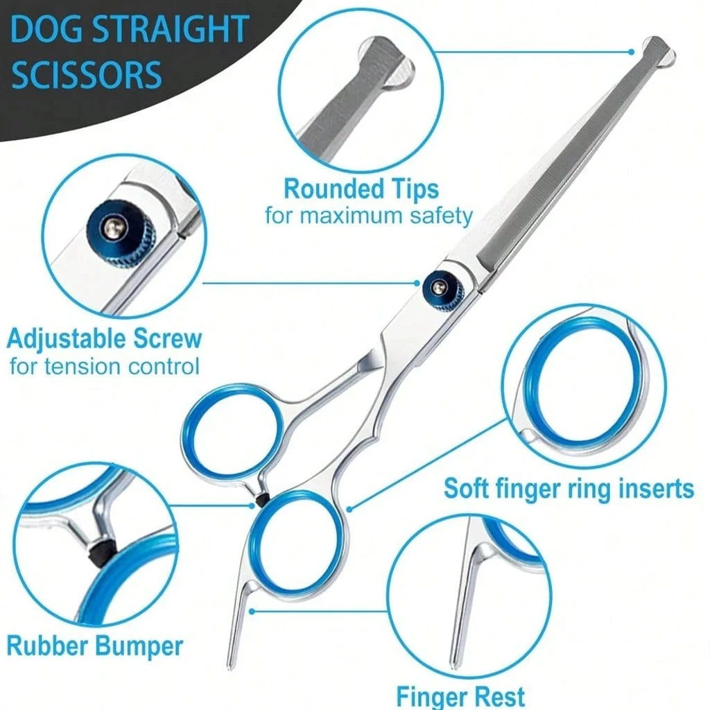 SHUYU Professional Pet Grooming Scissors Stainless Steel With Comb Case