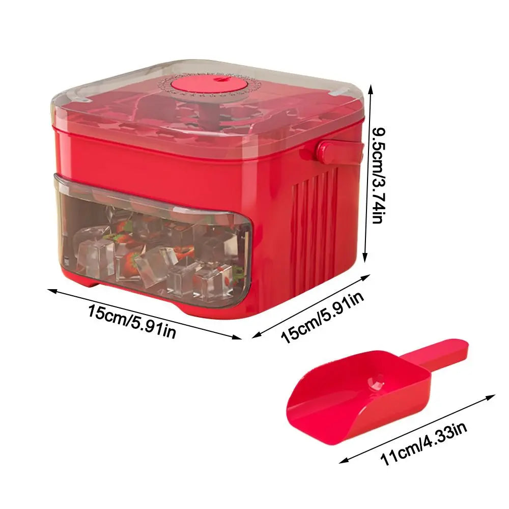 Ice Cube Maker With Easy Press Cap Double Layer Ice Box