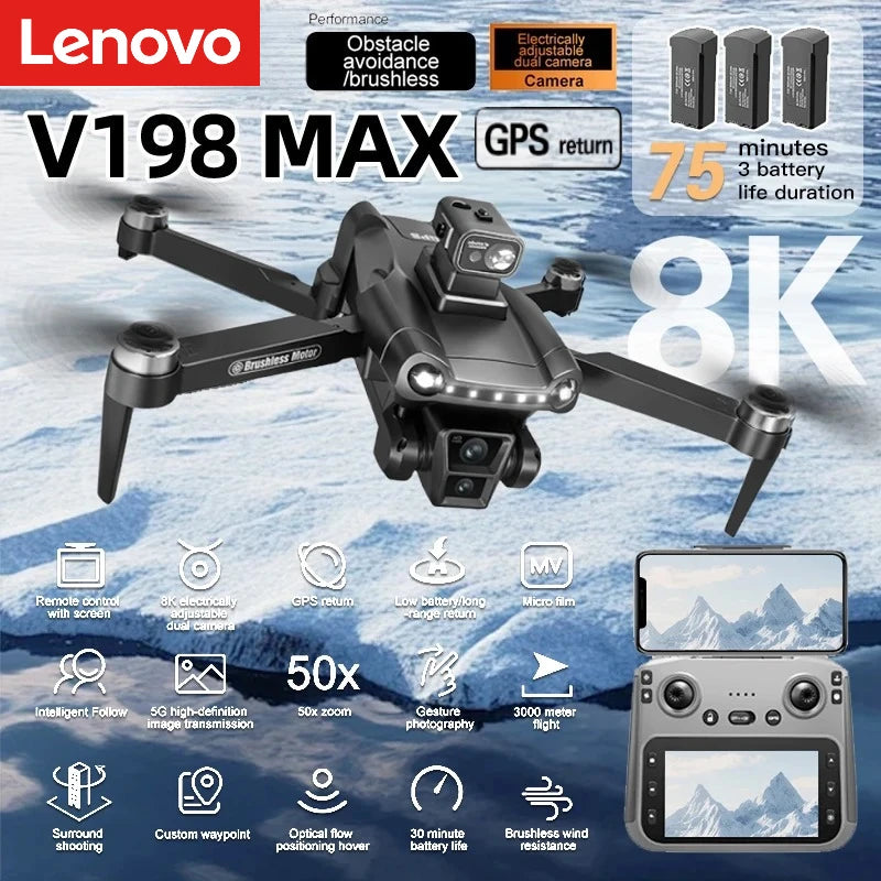 Lenovo 8K GPS Drone With Obstacle Avoidance And FPV Camera