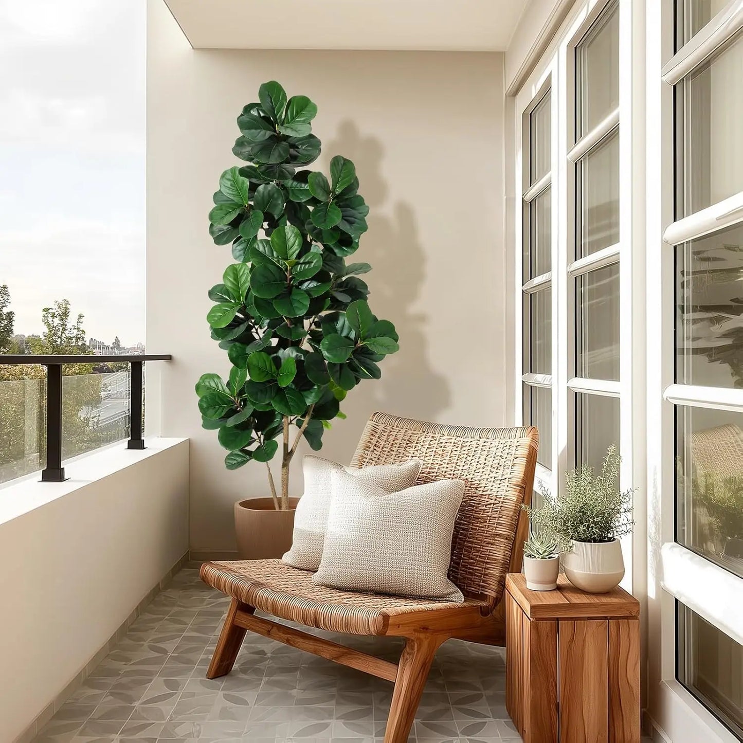 HiMiss Fiddle Leaf Fig Tree Artificial Realistic With Planter Pot