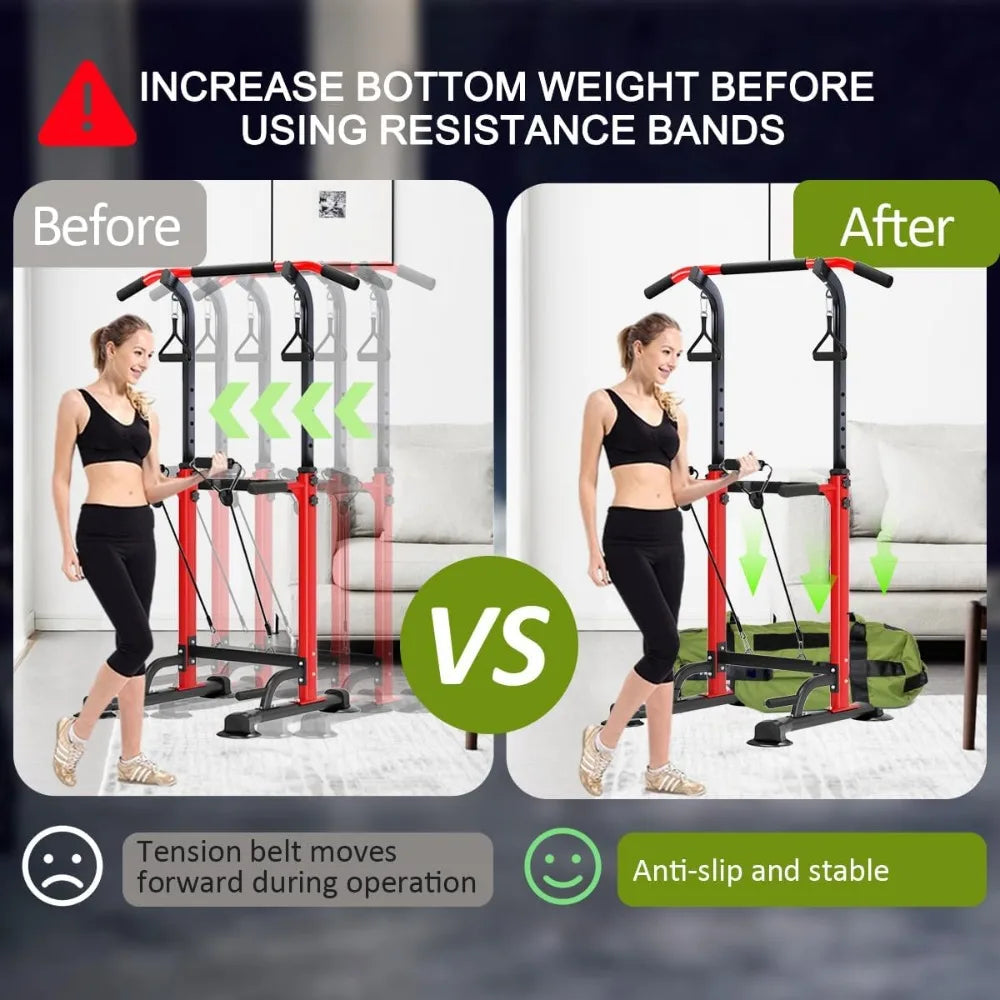Power Tower Pull Up Bar And Dip Station Space Saving