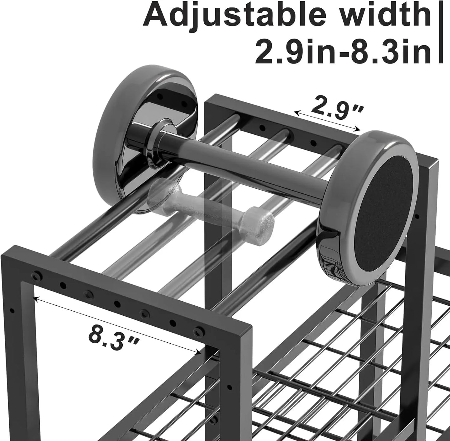 6-Tier Adjustable Gym Storage Rack With Wheels For Dumbbells, Yoga Mats, And Fitness Equipment