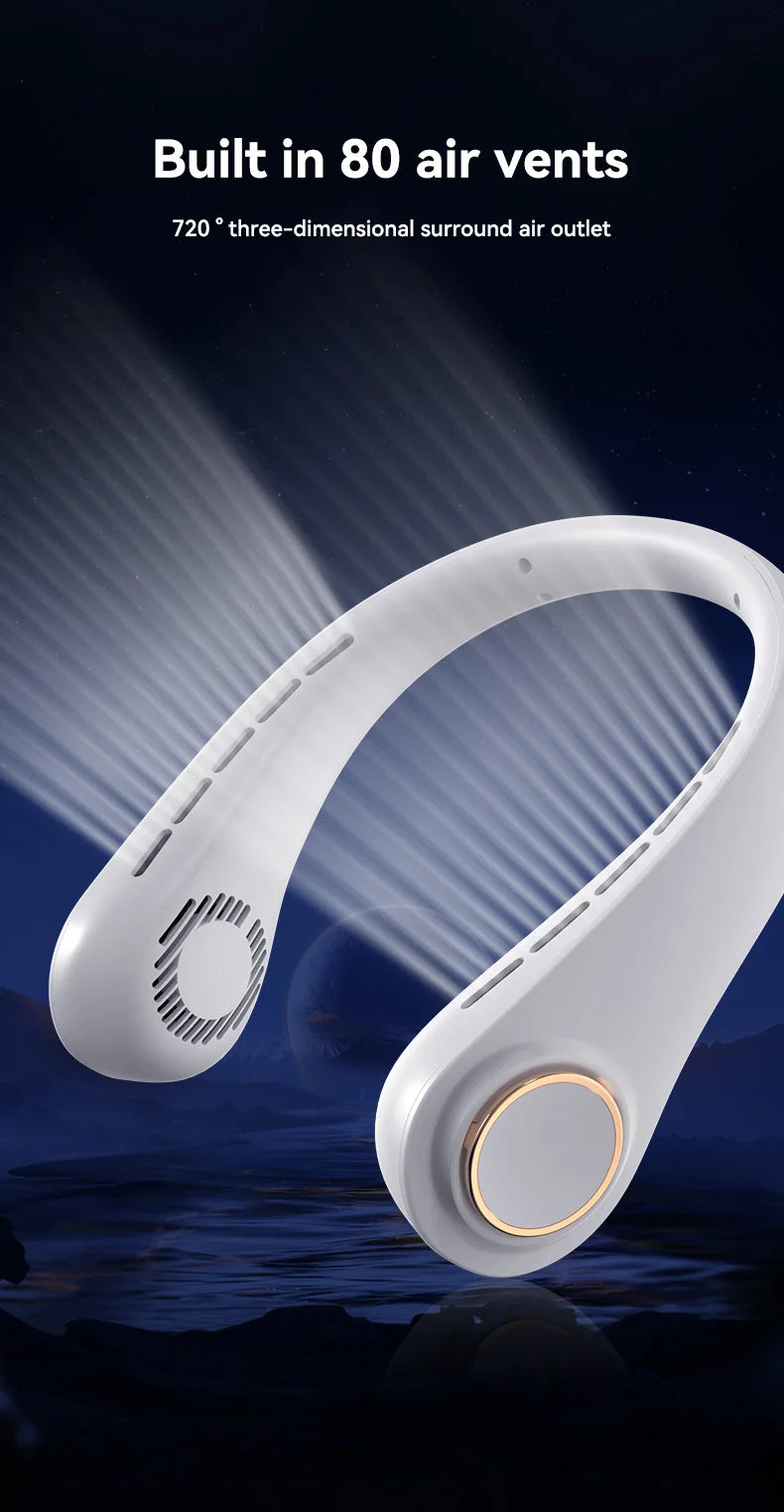 Portable Neck Fan Rechargeable Personal Cooling For Outdoor Travel