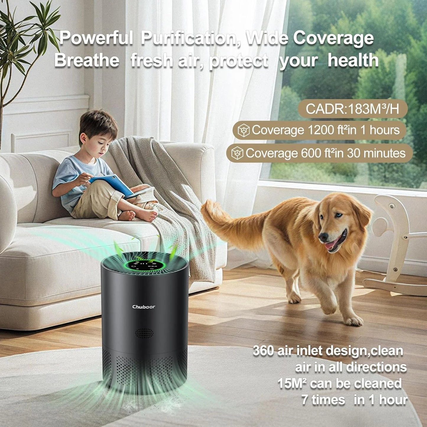 Chuboor H13 True HEPA Air Purifier For Home And Room
