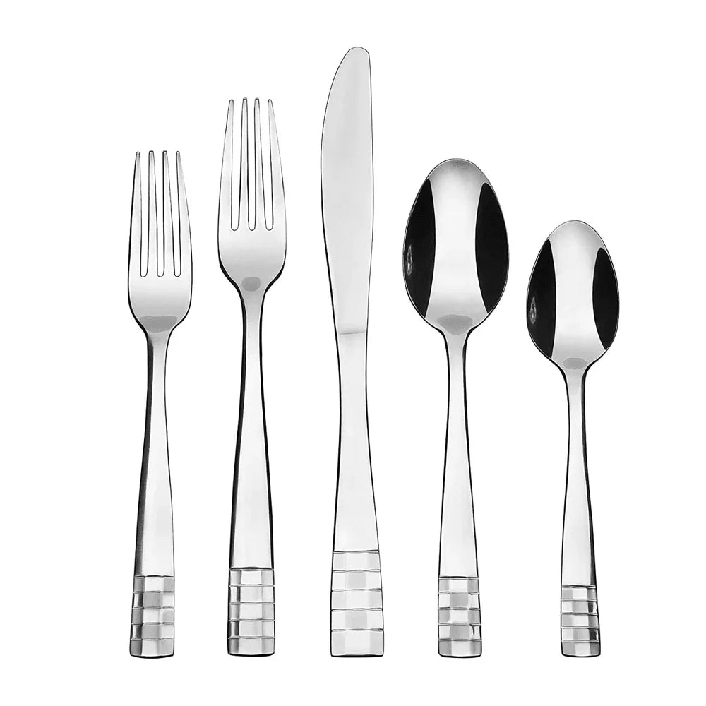 20 Piece Stainless Steel Flatware Set For Four Service Utensils