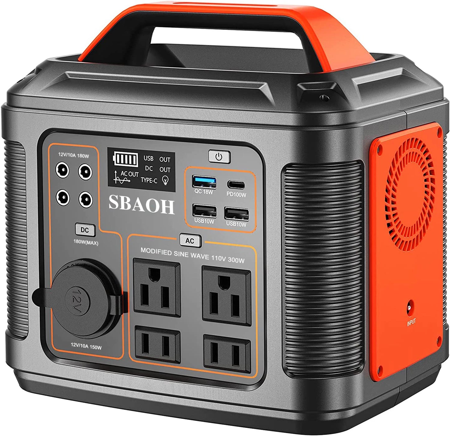 SBAOH Portable Power Station 300W 296Wh Solar Generator Quick Charge