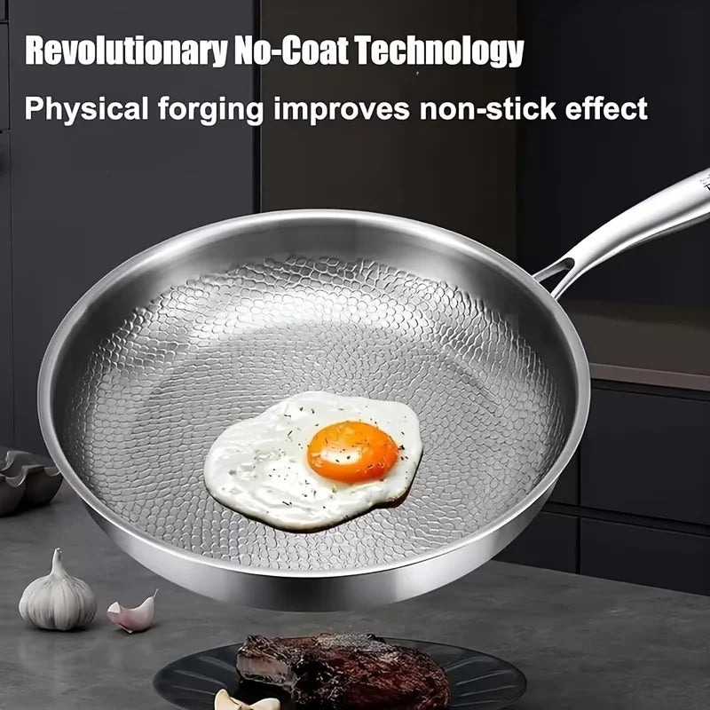 Premium Titanium Frying Pan With Induction Compatible Nonstick Glass Lid