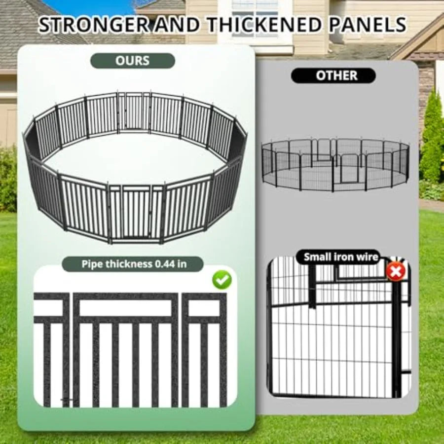 Portable Dog Fence And Puppy Playpen Foldable Metal Mesh For Outdoor Use