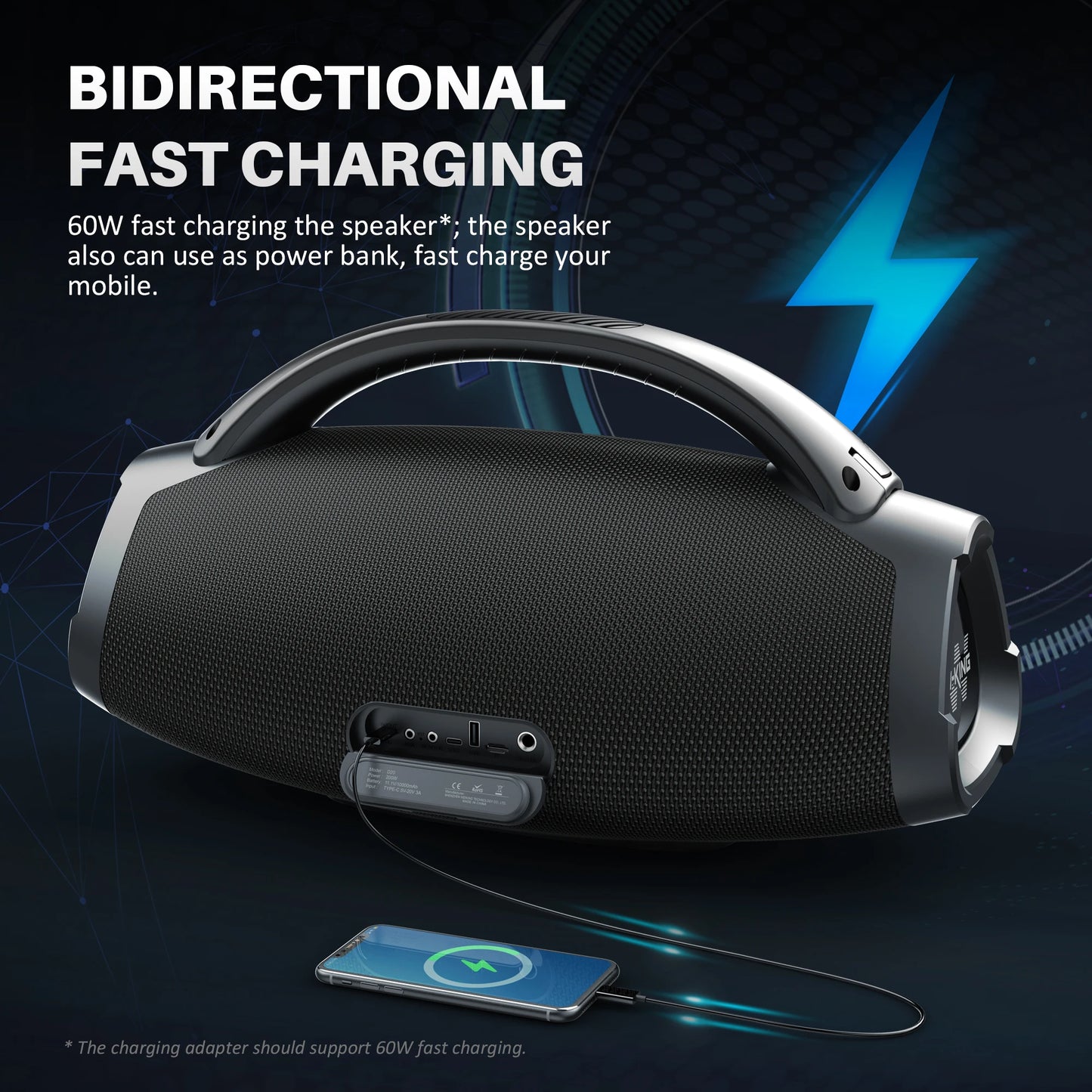 W-King D20 Portable Bluetooth Speaker With Massive Bass Waterproof Design