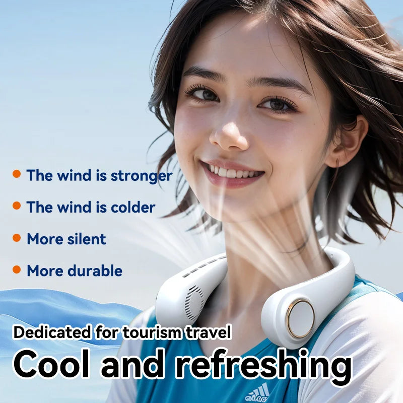 Portable Neck Fan Rechargeable Personal Cooling For Outdoor Travel