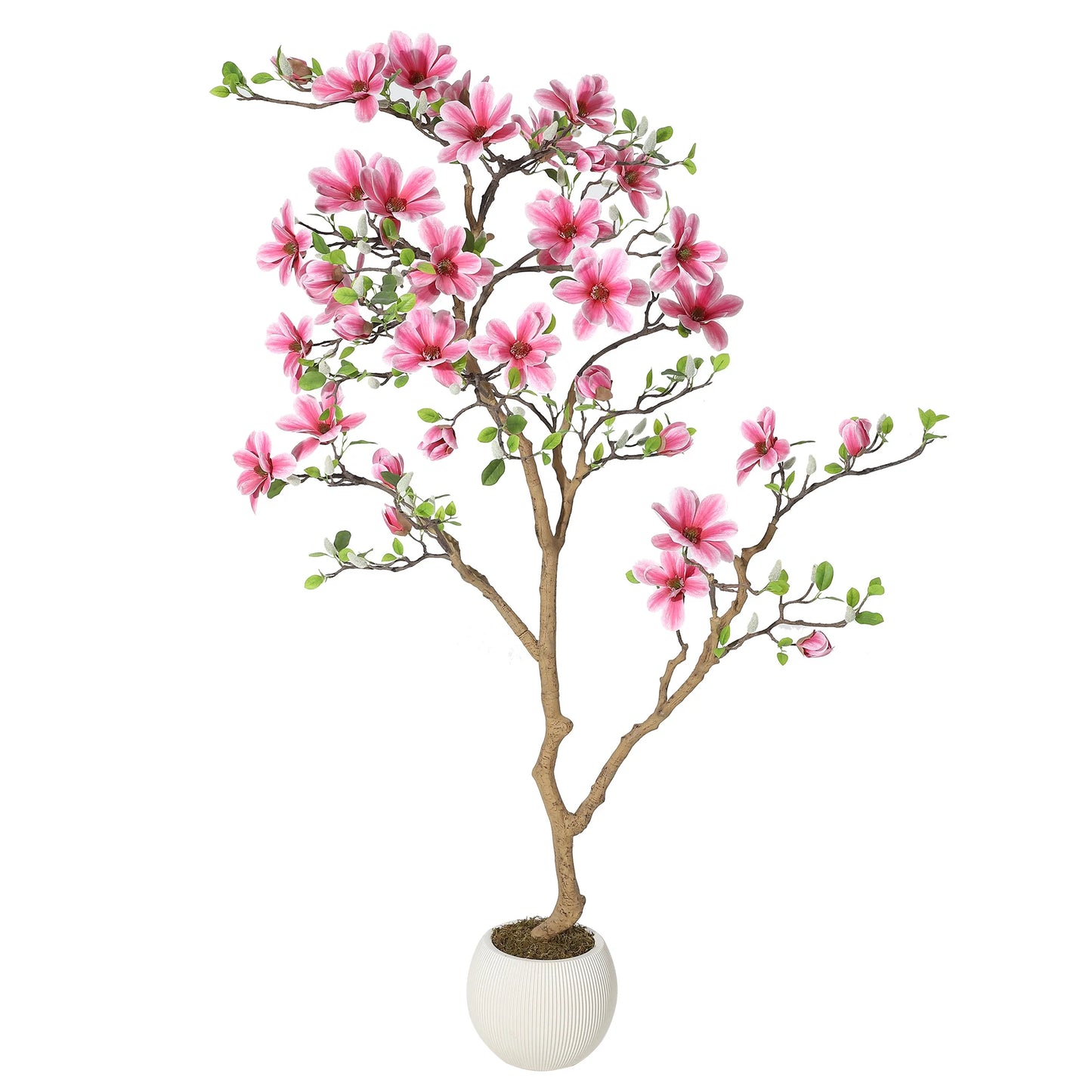 HiMISS Lifelike Magnolia Tree Silk Plant for Home Decor