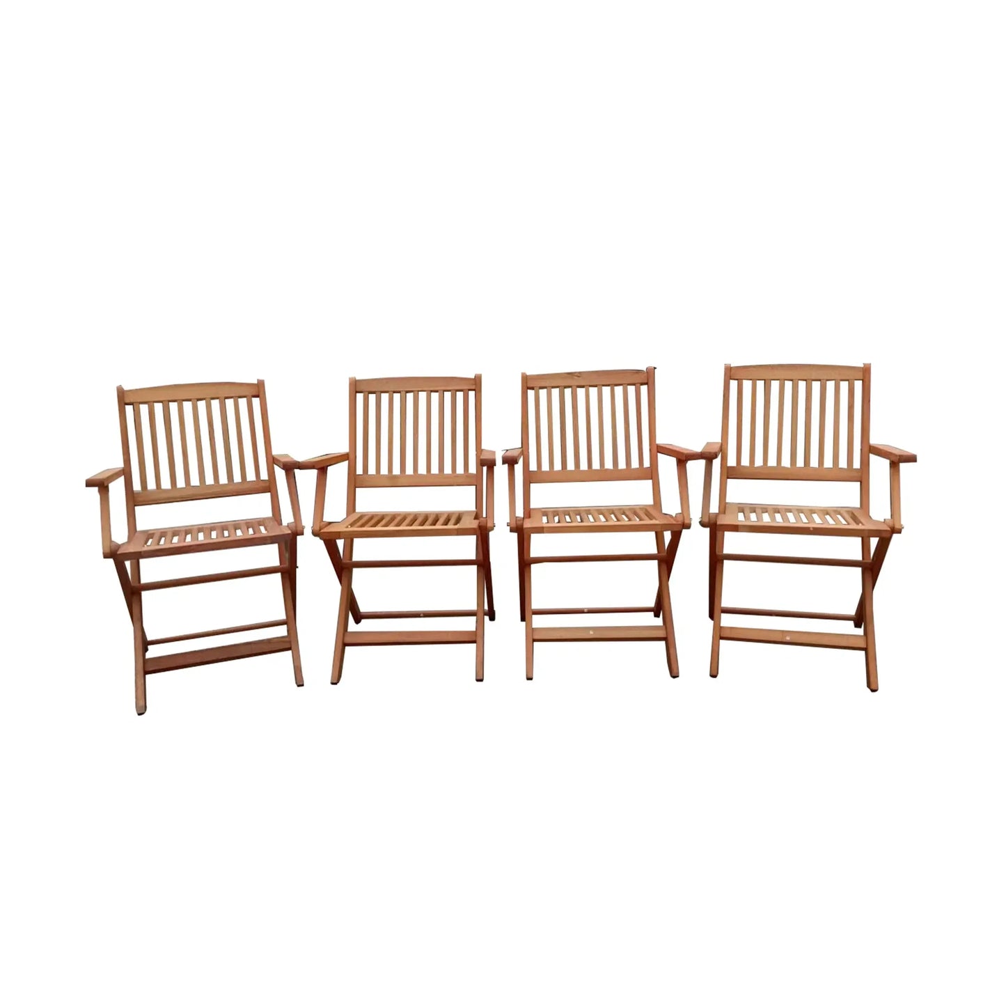 Foldable Patio Dining Set With Four Folding Chairs Teak Outdoor