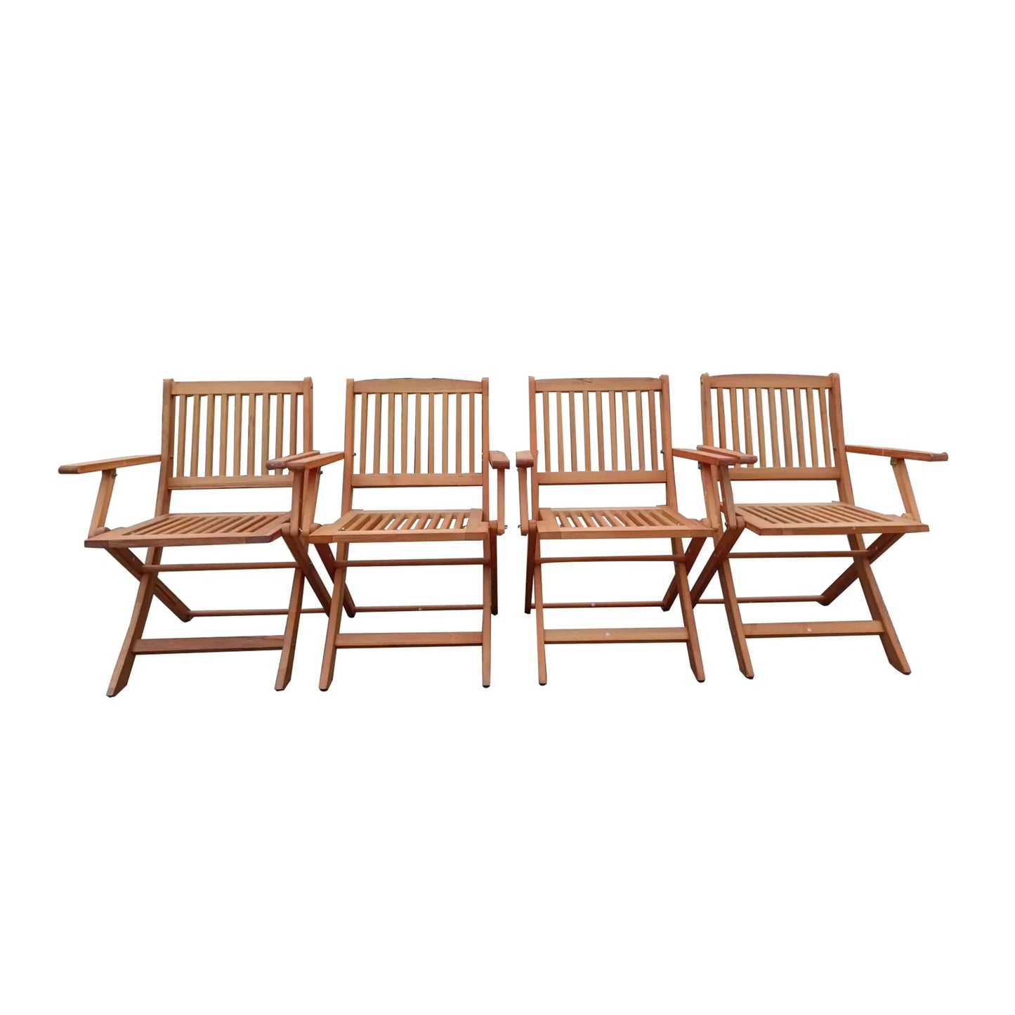 Foldable Patio Dining Set With Four Folding Chairs Teak Outdoor