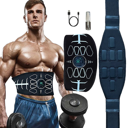 Abdominal EMS Muscle Stimulator Toning Belt For Abs Core Training Rechargeable Body Massager