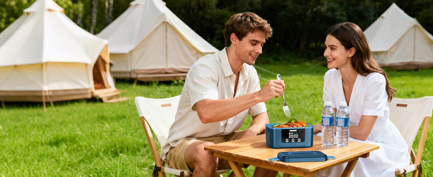 Cordless Electric Lunch Box Self Heating Portable 24 Hour Rechargeable