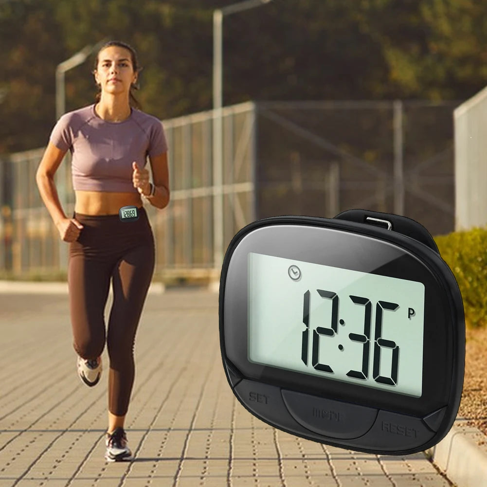 Clip-On Electronic Pedometer Large Screen Step Tracker