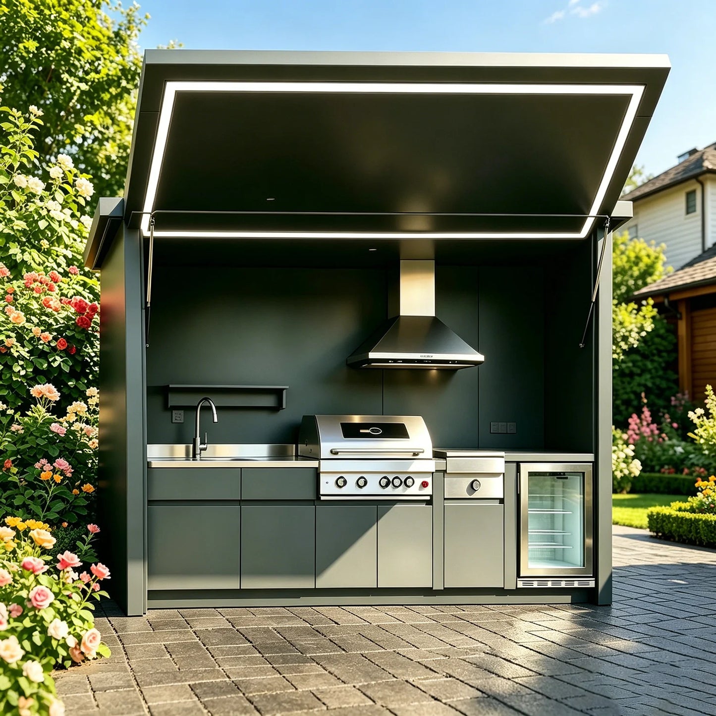 Outdoor Kitchen Cabinet 304 Stainless Steel Fully Equipped