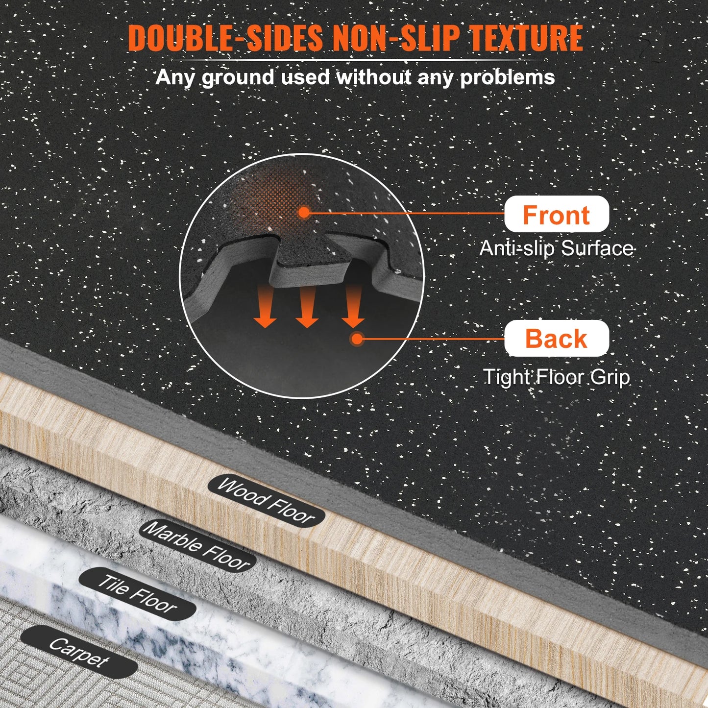 SucceBuy Interlocking Gym Floor Mats EVA Foam Rubber Top Waterproof