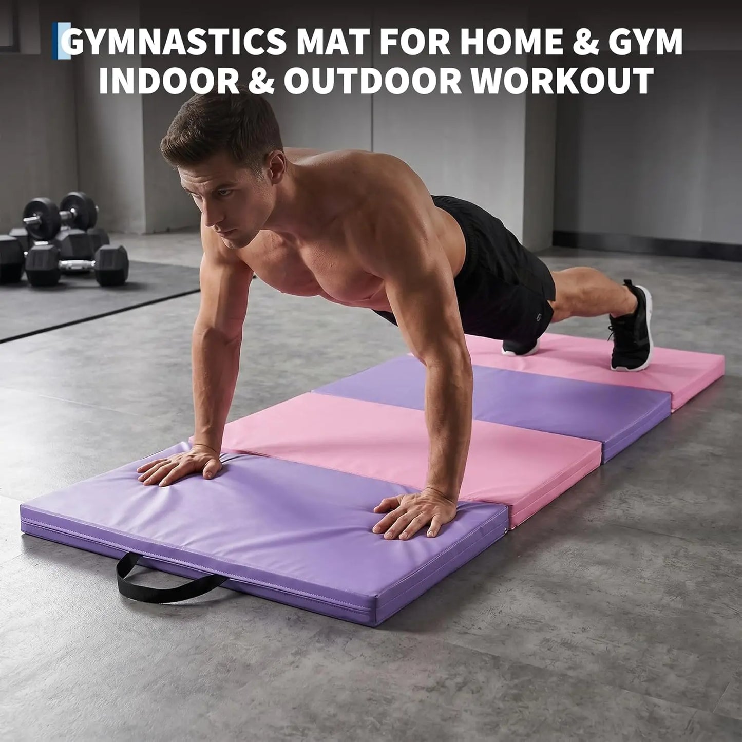 HiMISS Portable Folding Gymnastics Mat For Home Yoga Pilates Training