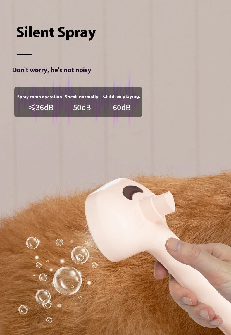 Pet Hair Removal Steam Brush For Grooming With Water Tank