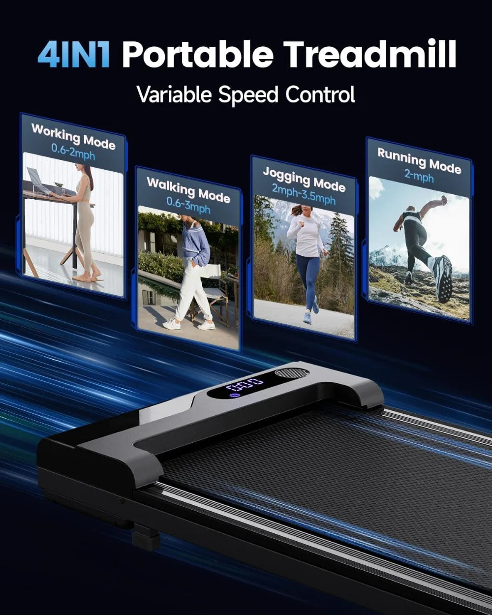 Walking Pad Treadmill For Home Under Desk Portable Quiet Compact